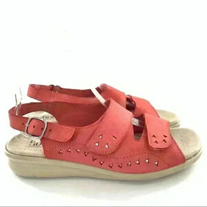 Hotter womens sandals size 8 39 red nubuck sticky strap walking Grannycore